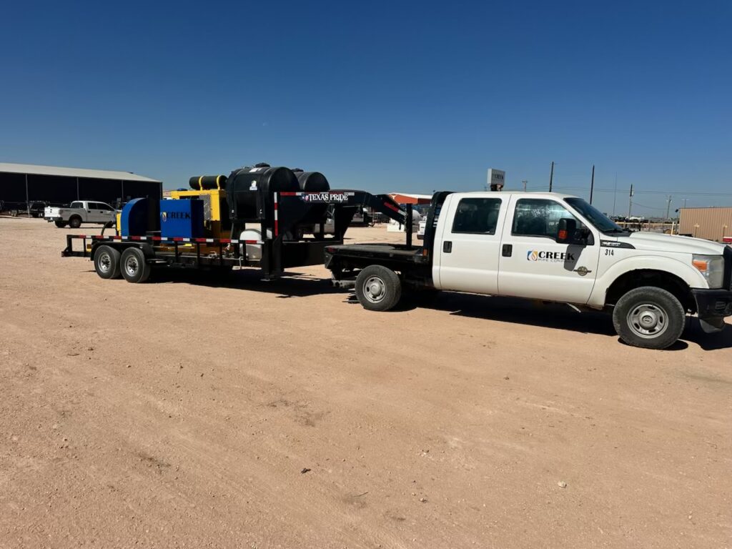 hydro-testing vehicle